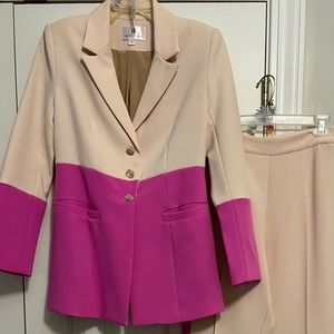 Pink and Cream suit, size 4